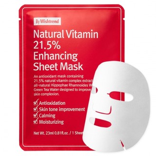 Mặt Nạ By Wishtrend Dưỡng Ẩm Và Làm Sáng Da Natural Vitamin 21.5% Enhancing Sheet Mask 23ml