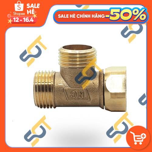 [TÊ CHIA NƯỚC] Tê cầu đai ốc xiết ren G 1/2 21 dài ~ 5cm Sử dụng chia nước dây cấp cho bồn cầu &amp; lavabo - Đồng thau