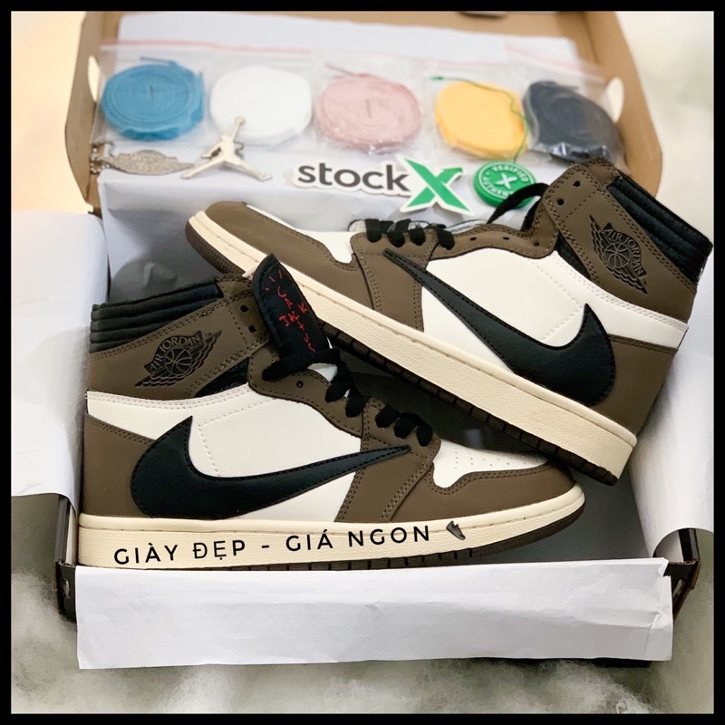 (Shop Giày Đẹp Giá Ngon) Giày Jordan 1 Retro High Travits Scott + full box