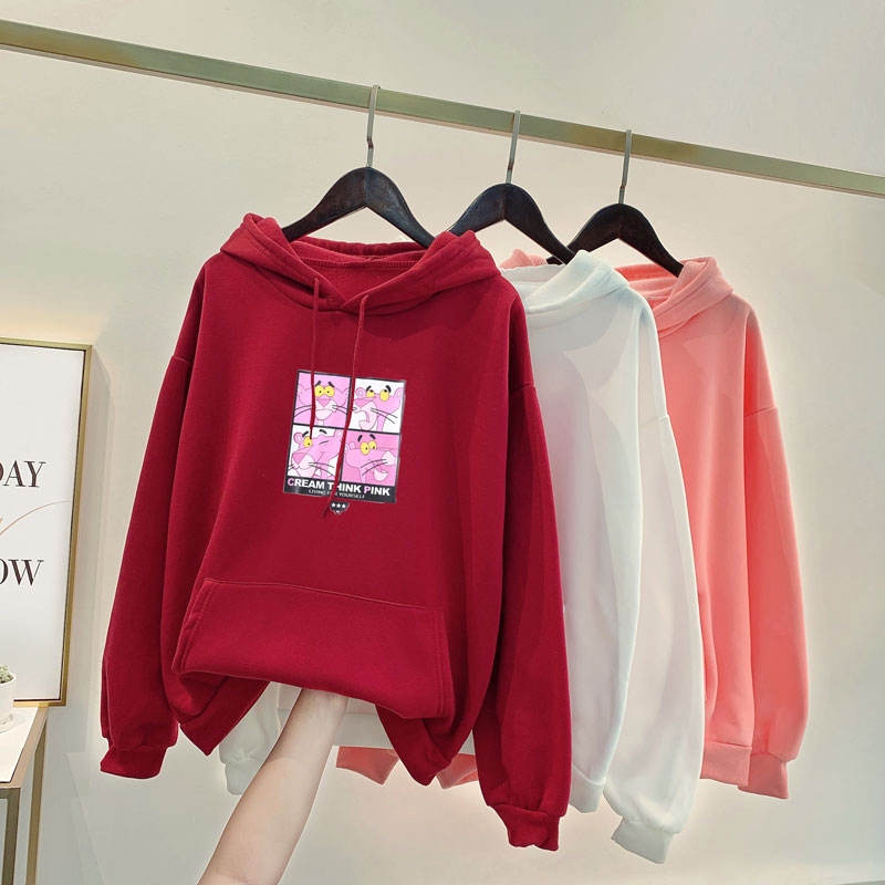 Áo Hoodie tay dài in hình báo hồng ngộ nghĩnh đáng yêu cho cặp đôi