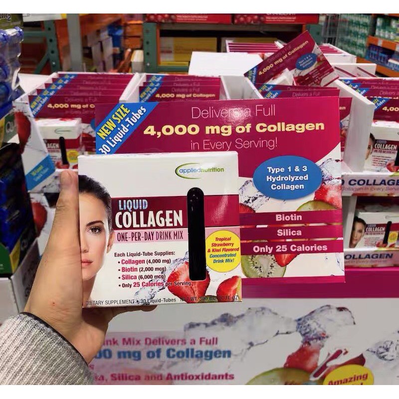 Liquid Collagen Strawberry Kiwi Applied Nutrition Đẹp Da Ngăn Ngừa Lão Hoá