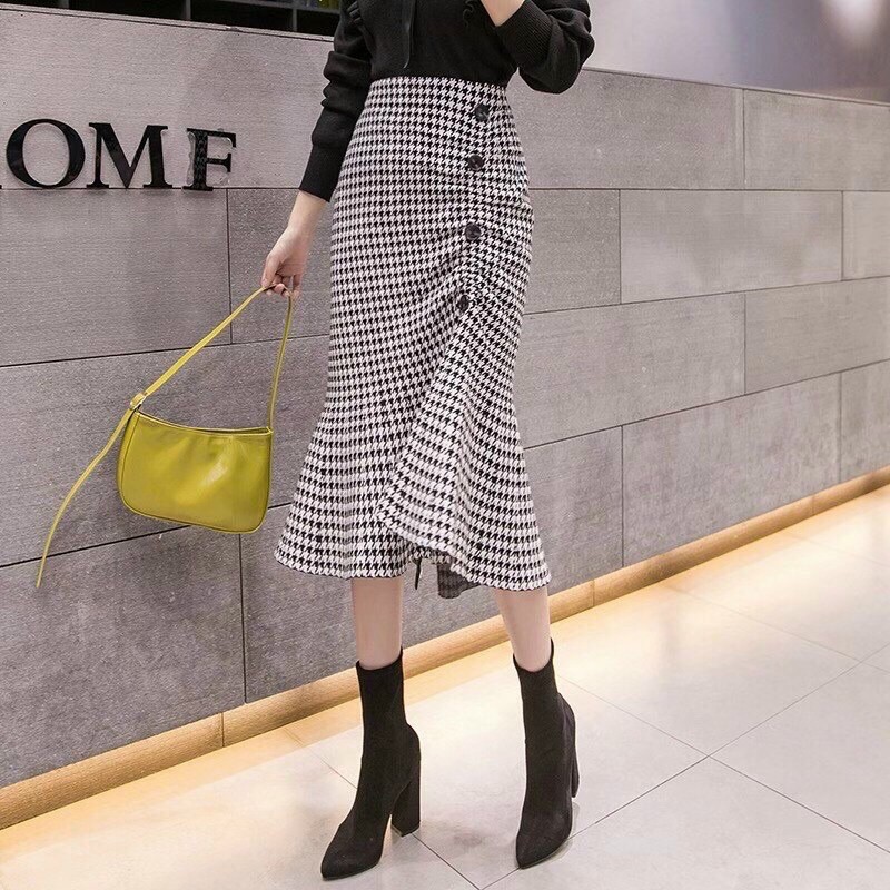 Chân váy len dáng dài đuôi cá ziczac QC siêu xinhh | BigBuy360 - bigbuy360.vn