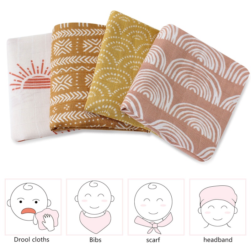 Chăn Cotton Tre Quấn Em Bé Thoáng Mát Xinh Xắn