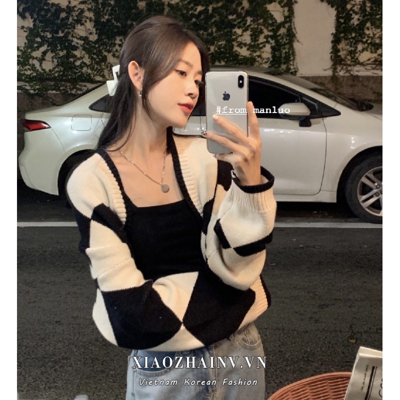 DUNEA Áo Khoác Cardigan Dệt Kim Dáng Rộng Kiểu Retro Mỹ 3 Màu Lựa Chọn