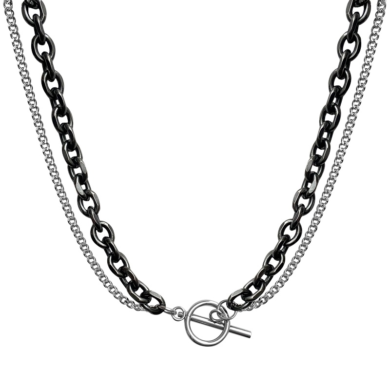 Vòng cổ Hai Lớp Phong Cách hip hop Thời Trang