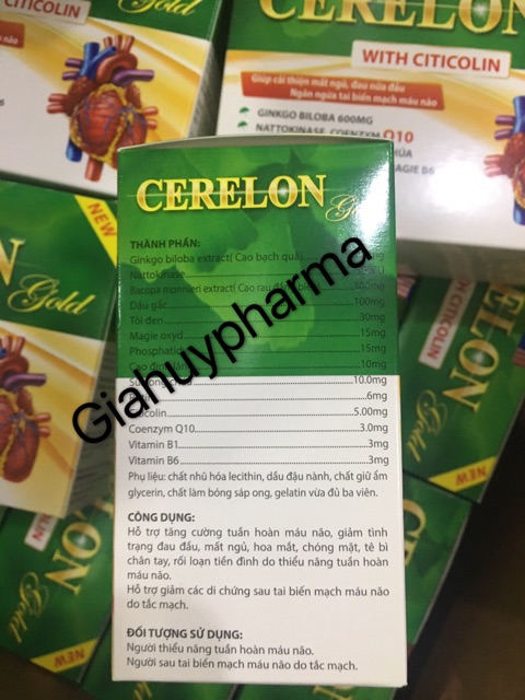 Viên uống bổ não tăng cường trí nhớ Cerelon gold With Citicolin