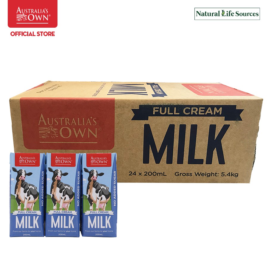 [Mã LT50 giảm 50k đơn 250k] Thùng sữa tươi tiệt trùng nguyên kem Australia's Own 200ml x 24 hộp (Date tháng 3.2022)