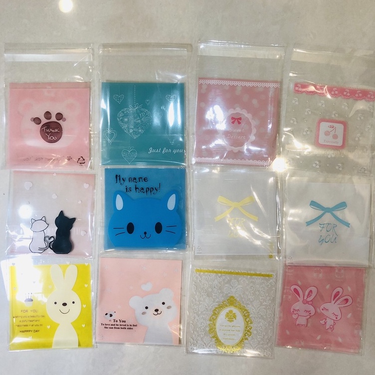 Set 50-100 nhiều màu ngẫu nhiên túi bọc gói quà, túi nhỏ dễ thương│ 70x70 mm│Xem thêm ở phần MÔ TẢ SẢN PHẨM