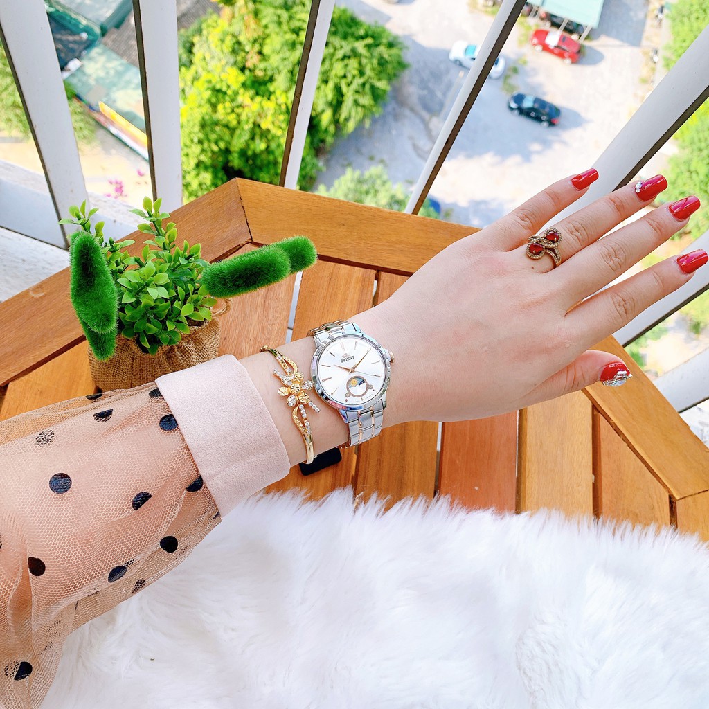 Đồng Hồ Nữ ORIENT SUN AND MOON RA-KB0001S10B Chính Hãng Tặng Dây Da Cao Cấp