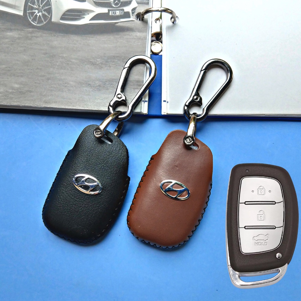 Bao da chìa khóa i10,hyundai tucson,hyundai elentra,sonata (HB 3 móc D Không Dây)