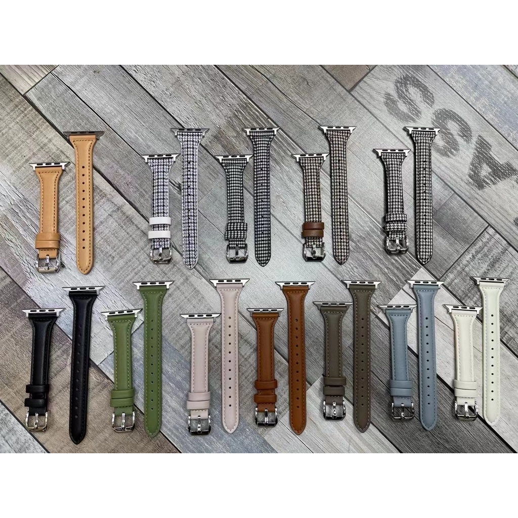 Dây Đeo Da Thay Thế Cho Đồng Hồ Thông Minh Apple Watch iwatch7 Series 6/5/4/3/SE 41mm45mm 40mm44mm/6 5 4 Se38Mm42Mm