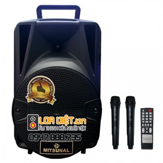 Loa xách tay mitsunal t801- bass 20- 2 micro không dây - chính hãng - bảo hành 6 tháng