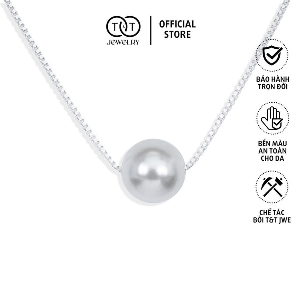 Dây chuyền Bạc nữ Ngọc Trai Nhân Tạo sang trọng T&amp;T Jewelry Bạc Ý cao cấp DC022