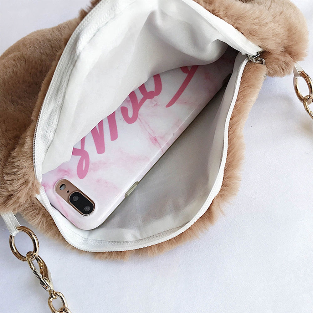 Túi đeo chéo hình đám mây phối lông thiết kế dễ thương cho nữ | BigBuy360 - bigbuy360.vn