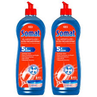 Combo 2 chai nước làm bóng ly chén cho máy Somat - Đức chai lớn 750ml/chai