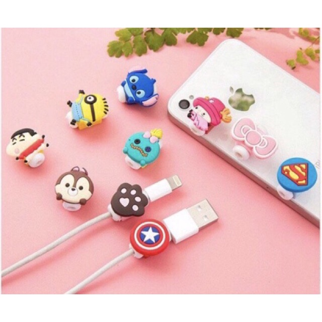 1 Phụ Kiện Bảo Vệ Đầu Dây Cáp Hình Nhân Vật Hoạt Hình Ngộ Nghĩnh