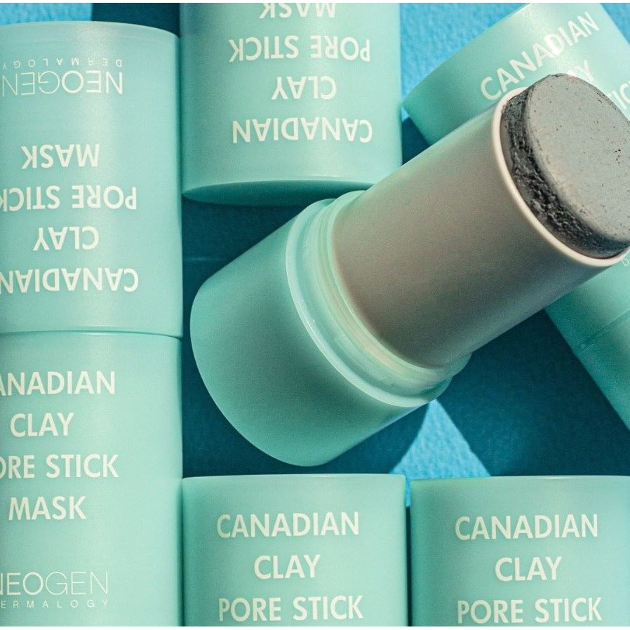 Thanh lăn đất sét giảm mụn đầu đen Neogen Canadian Clay Pore Stick Mask 28g _ Thanh lăn giảm mụn làm sạch da