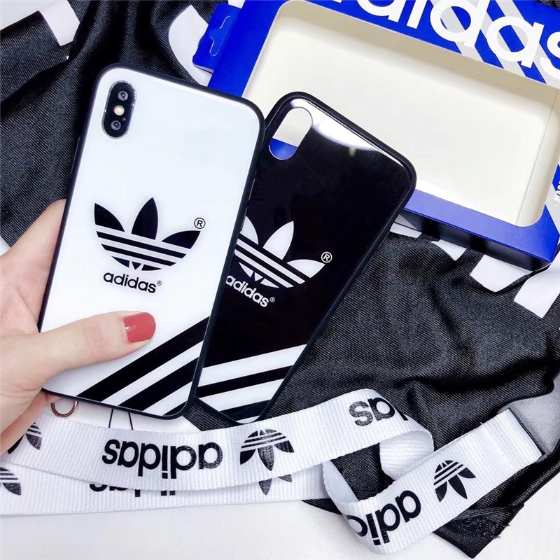 Ốp điện thoại adidas Lưng kính dành cho Iphone 11 Iphone 7 8 Plus 6 6s Plus X Xr Xs Max 11pro Max Se 2020/12promax | BigBuy360 - bigbuy360.vn