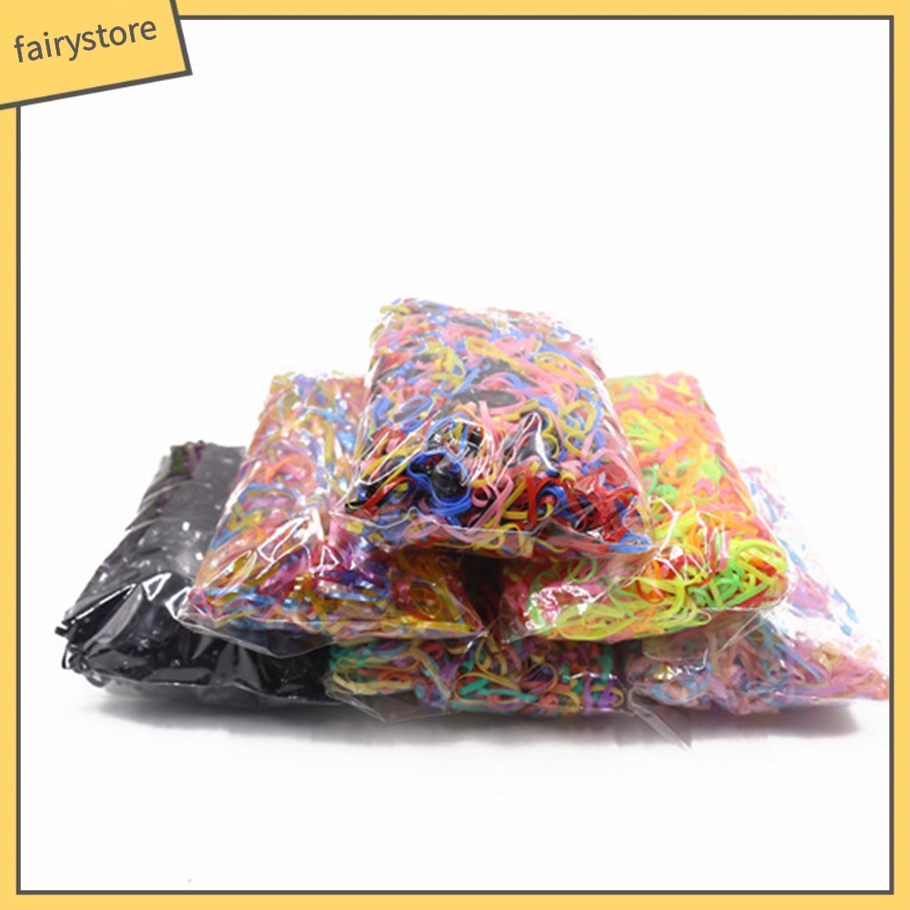 Bộ 2000 thun nhựa tpu cột tóc co giãn nhiều màu dành cho bé gái