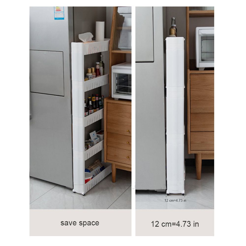 Kệ để đồ dùng nhà tắm/nhà bếp 3/4 tầng có bánh xe tiện dụng