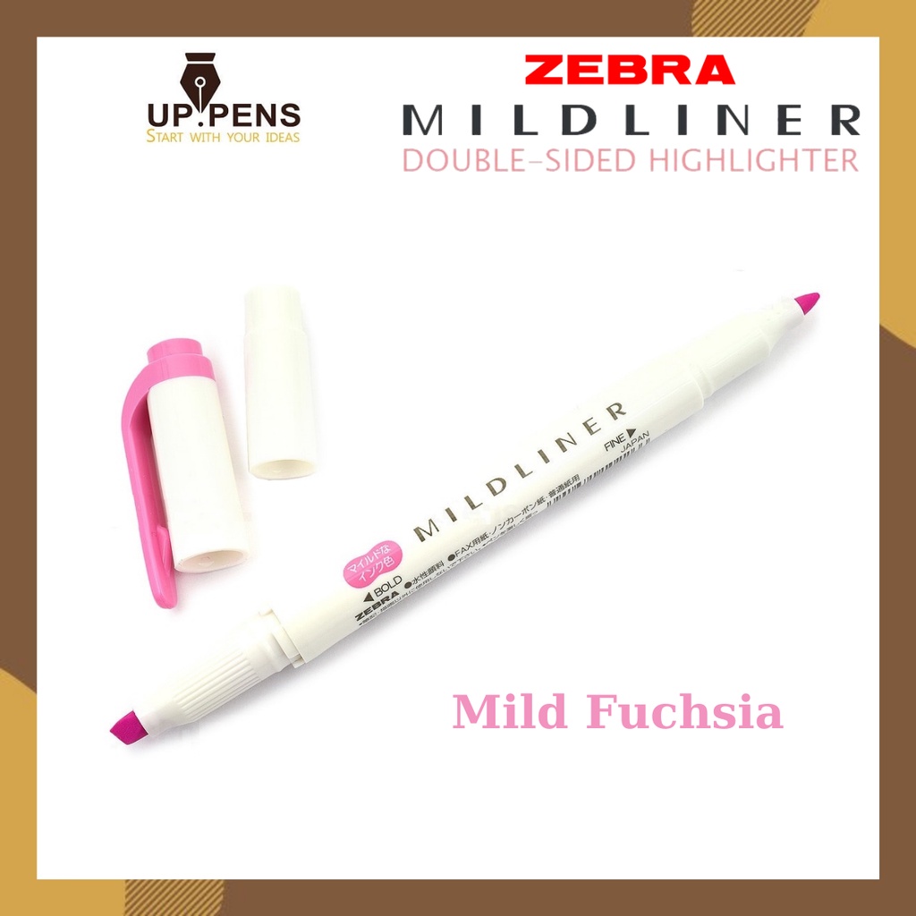 Bút đánh dấu hai đầu Zebra Mildliner Double-Sided Highlighter – Fine/Bold – Màu hồng tím (Mild Fuchsia)