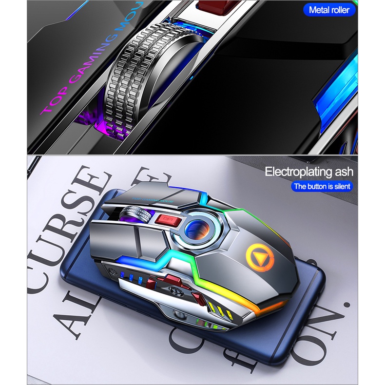 Chuột không dây gaming Cazoco cao cấp A5 thiết kế 6 nút bấm màu sắc ấn tượng