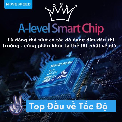 Thẻ nhớ 128Gb/64Gb/32Gb MOVE SPEED U3 chuyên dụng cho CAMERA, Điện thoại, Máy ảnh... tốc độ cao 95Mb-140Mb/s