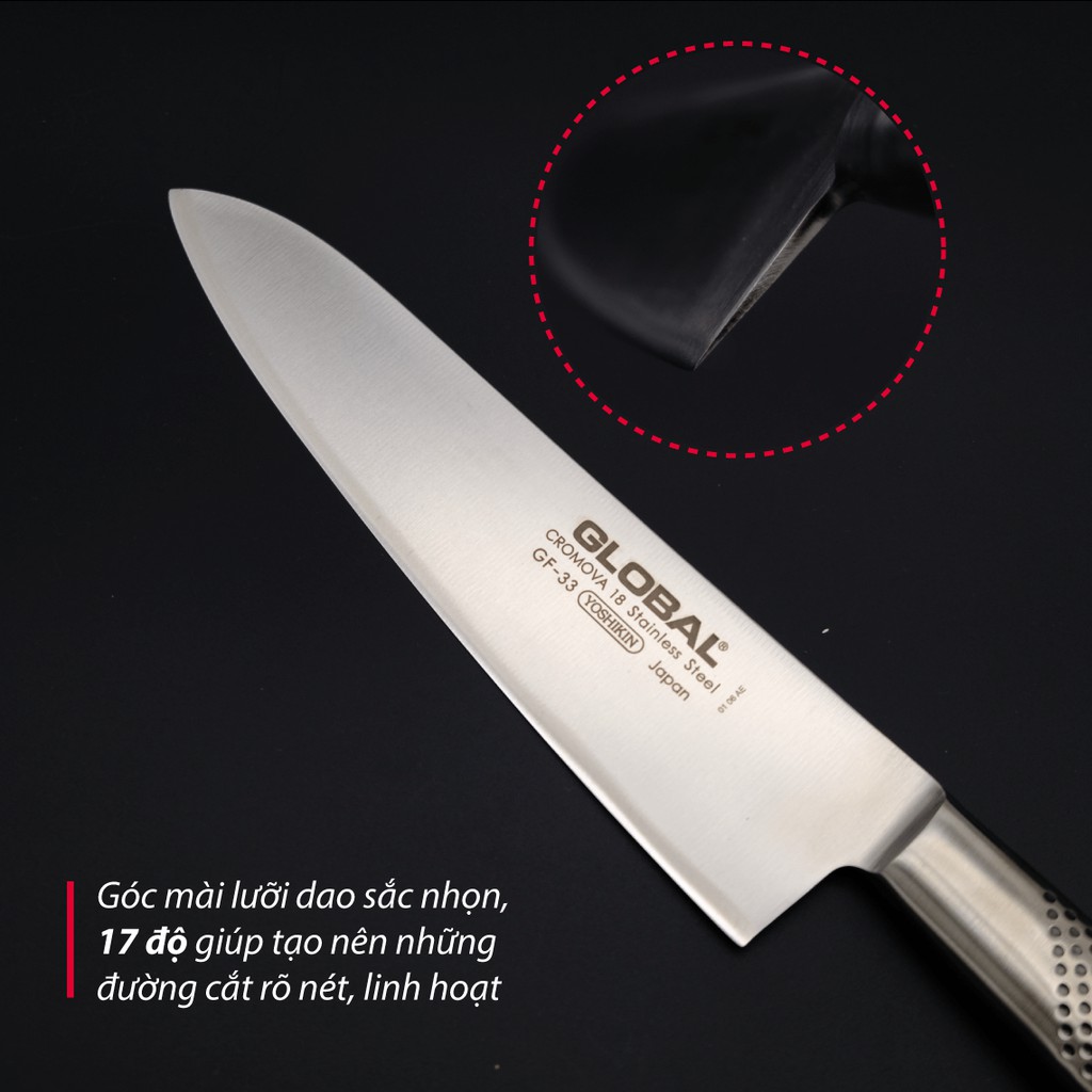 Dao bếp Nhật cao cấp Global GF33 Chef - Dao thái thịt cá (210mm)