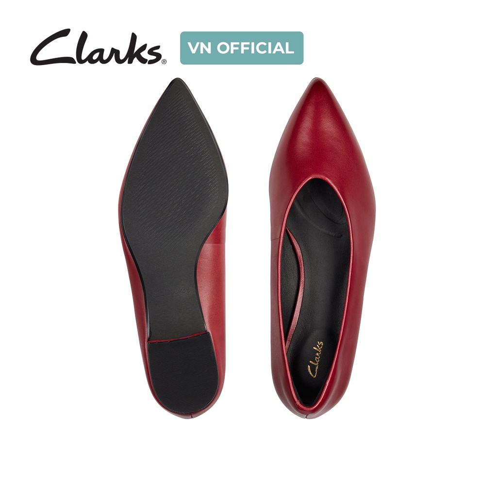 Giày sục da nữ CLARKS Laina 15 Easy màu đỏ