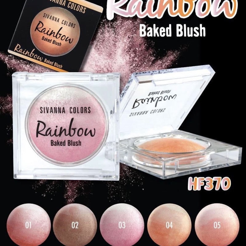 Phấn Má Hồng Bắt Sáng Sivanna Colors Rainbow Baked Blush HF370 Thái Lan