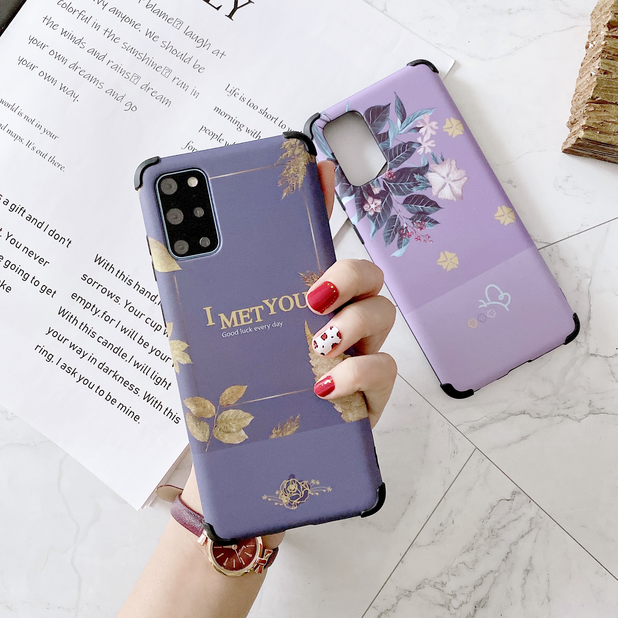 Ốp lưng vài màu tím chống rơi cho Samsung note 20 note 20+ A11 A51 A71 A70 A50 A50S A10s A20S A30S A20 Note 10 Pro NOTE 20 ULTRA S10 S8 S9 Plus S7 edge Ốp lưng bảo vệ chống va đập sang trọng