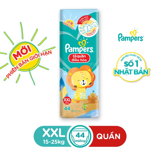 [Nhập MKBMT6 Giảm 6% Đơn từ 399K] Tã Quần Pampers Điều Hoà Gói Lớn L60/XL52/XXL44