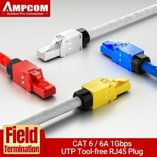 Ampcom đầu nối rj45 modular plug, cat6a cat6 utp, cáp mạng không cần dụng cụ công cụ ethernet plugs