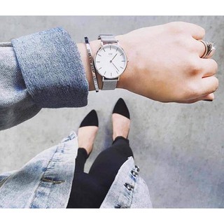 Set Đồng Hồ Nữ DW Daniel Wellington Classic Petite Sterling 32mm + Cuff Dw Chính Hãng