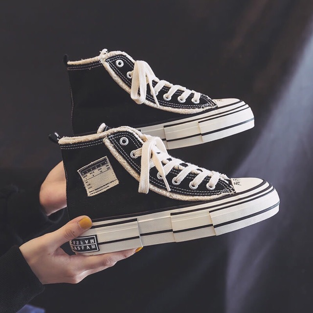 Giày thể thao bò rách cao cổ