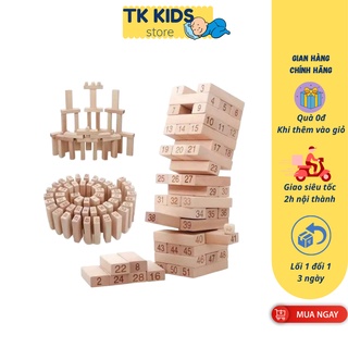 Trò chơi rút gỗ lớn cho bé 54 thanh từ gỗ cao cấp có xúc xắc số