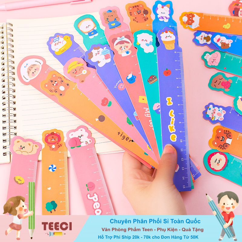 &lt;Video Review&gt; Set 5 Thước Kẻ Bìa Nhựa Dẻo Đo 15cm Màu Sắc Đáng Yêu Nhiều Chủ Đề D145