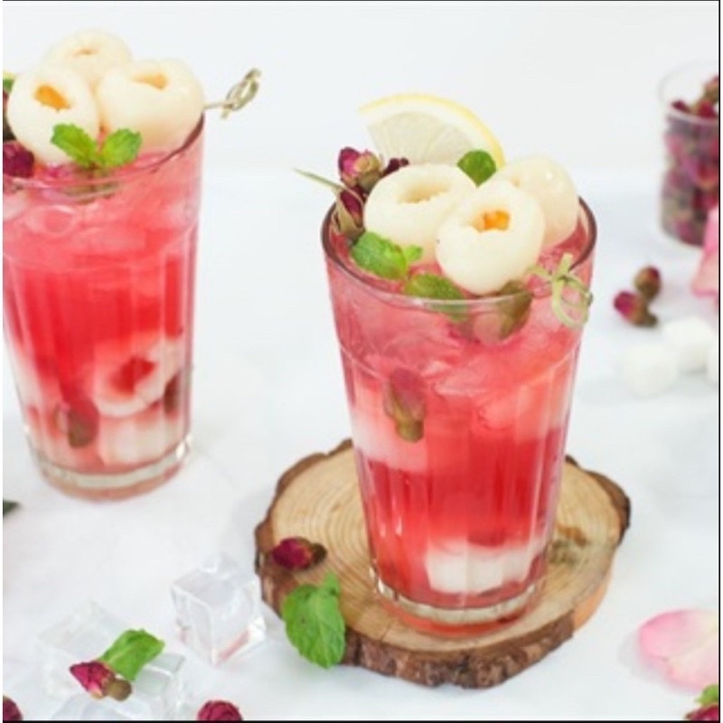 Vải ngâm Thái tem giấy (Quả trắng, giòn) Lon 560gr - Date mới