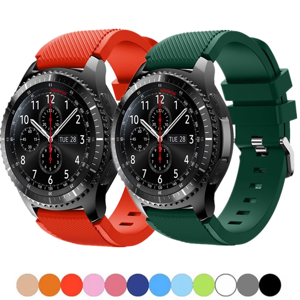 Dây Đeo Bánh Răng S3 46mm 42mm S4 active / active 2 22mm Cho Đồng Hồ Samsung Galaxy watch