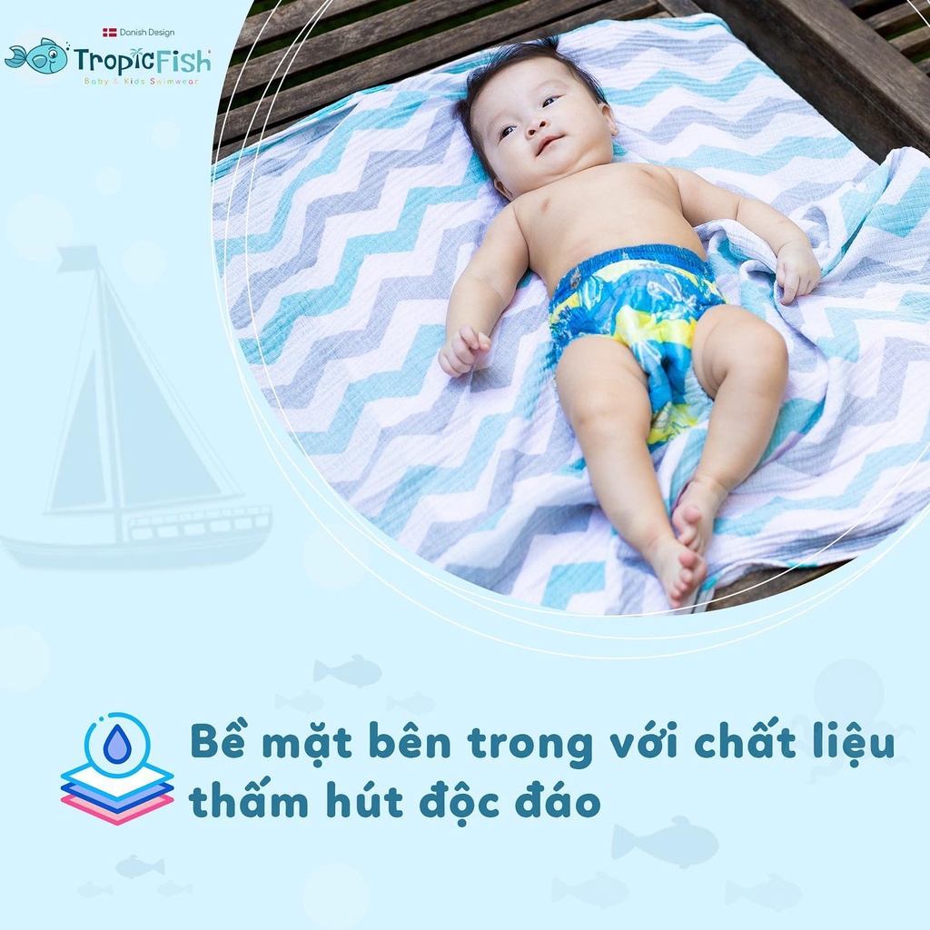 Tã Bỉm Quần Bơi Tropic Fish Có 3 Size S M L Cho Bé 1 Miếng