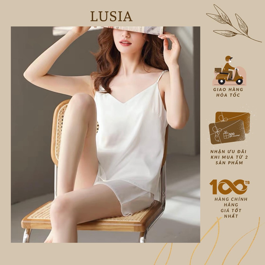 Đồ bộ ngủ nữ 2 dây mặc nhà đẹp cao cấp - B1002 - Lusia House
