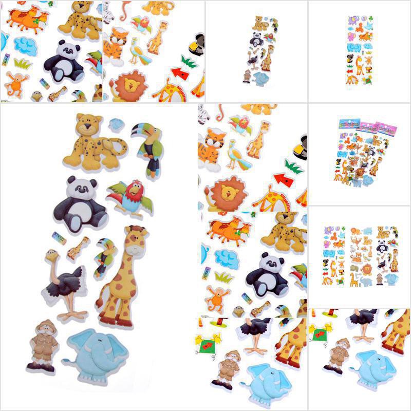Bộ Sticker 3D Hình Động Vật Hoạt Hình Xinh Xắn Dành Cho Bé