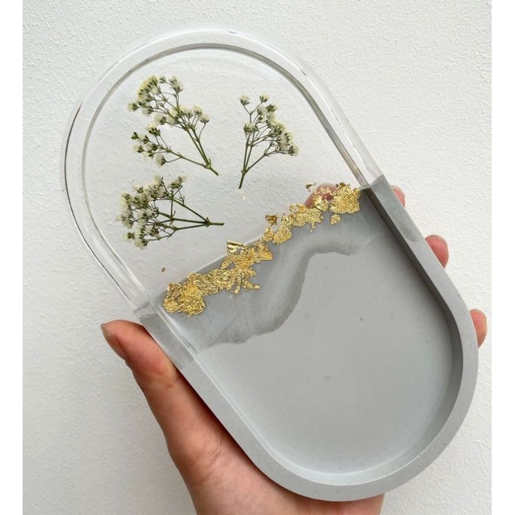 Khuôm oval đúc làm dĩa, khay nhỏ đổ thủ công resin, jesmonite, đất sét.....