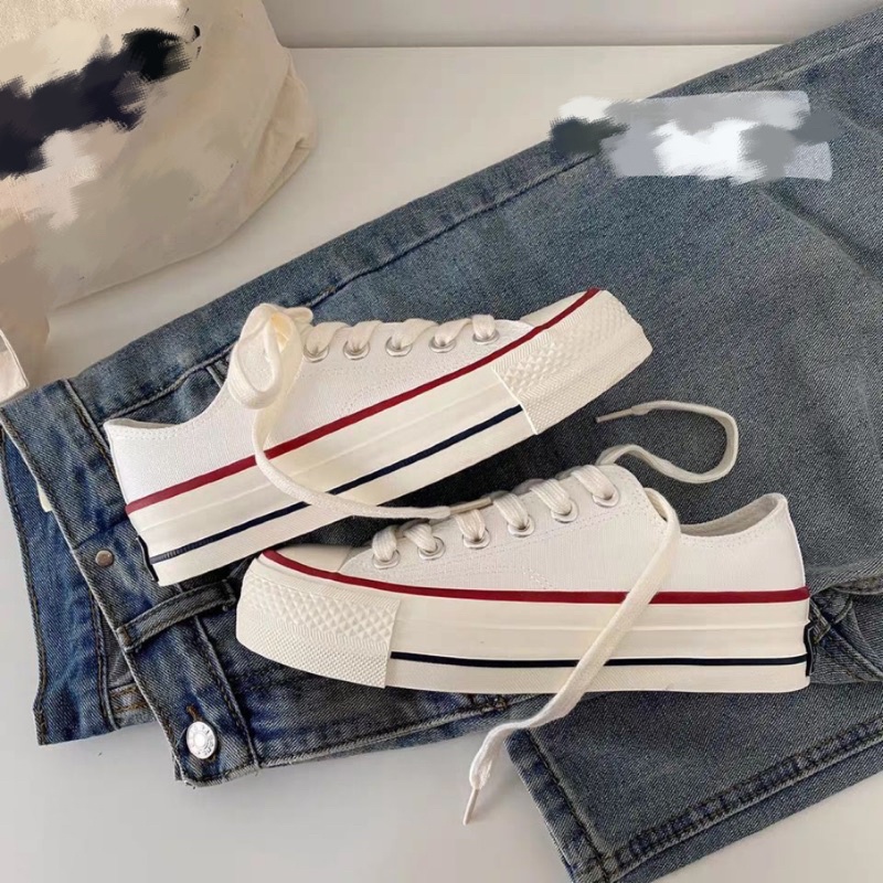 Giày thể thao nữ độn đế sneaker bigsize trắng đi học đẹp BRATINA G006