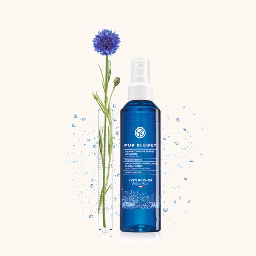Nước hoa hồng hữu cơ Yves Rocher Pur Bleuet Soothing floral water with bio cornflower 150 ml