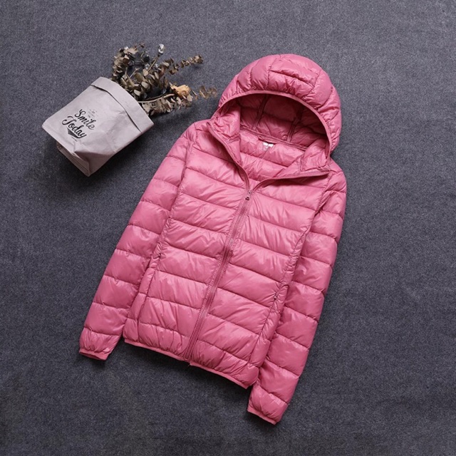 Áo phao lông vũ cho nữ siêu nhẹ loại có mũ | BigBuy360 - bigbuy360.vn