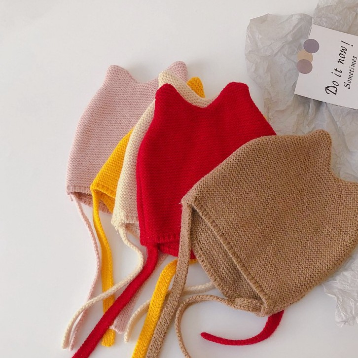 Mũ len tai thỏ ấm áp đáng yêu dành cho bé