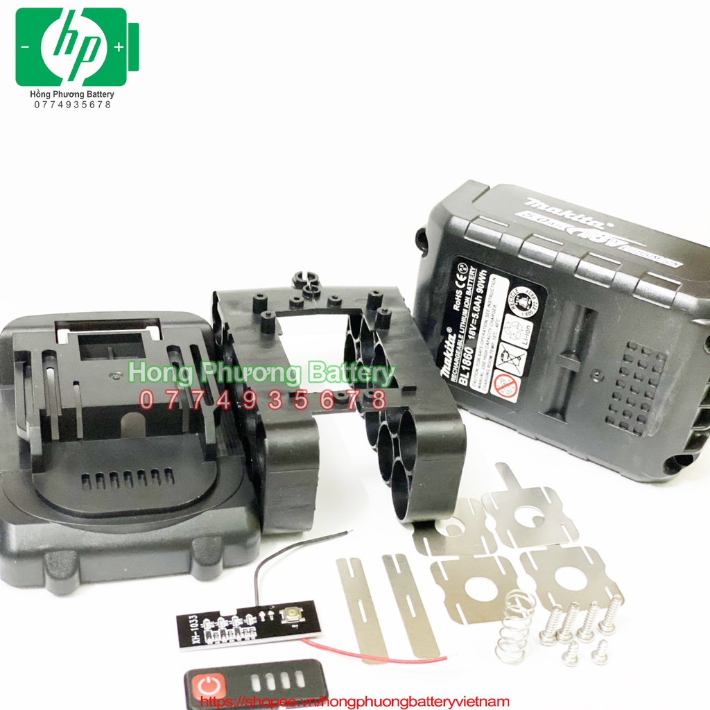 (2T1) Vỏ in Makita kèm led báo pin 18V 5S 2Padapter (có kẽm) [ HP Battery ]