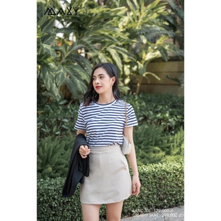 Áo thun nữ basic cổ tròn sọc màu Basic tee Maxy Workshop