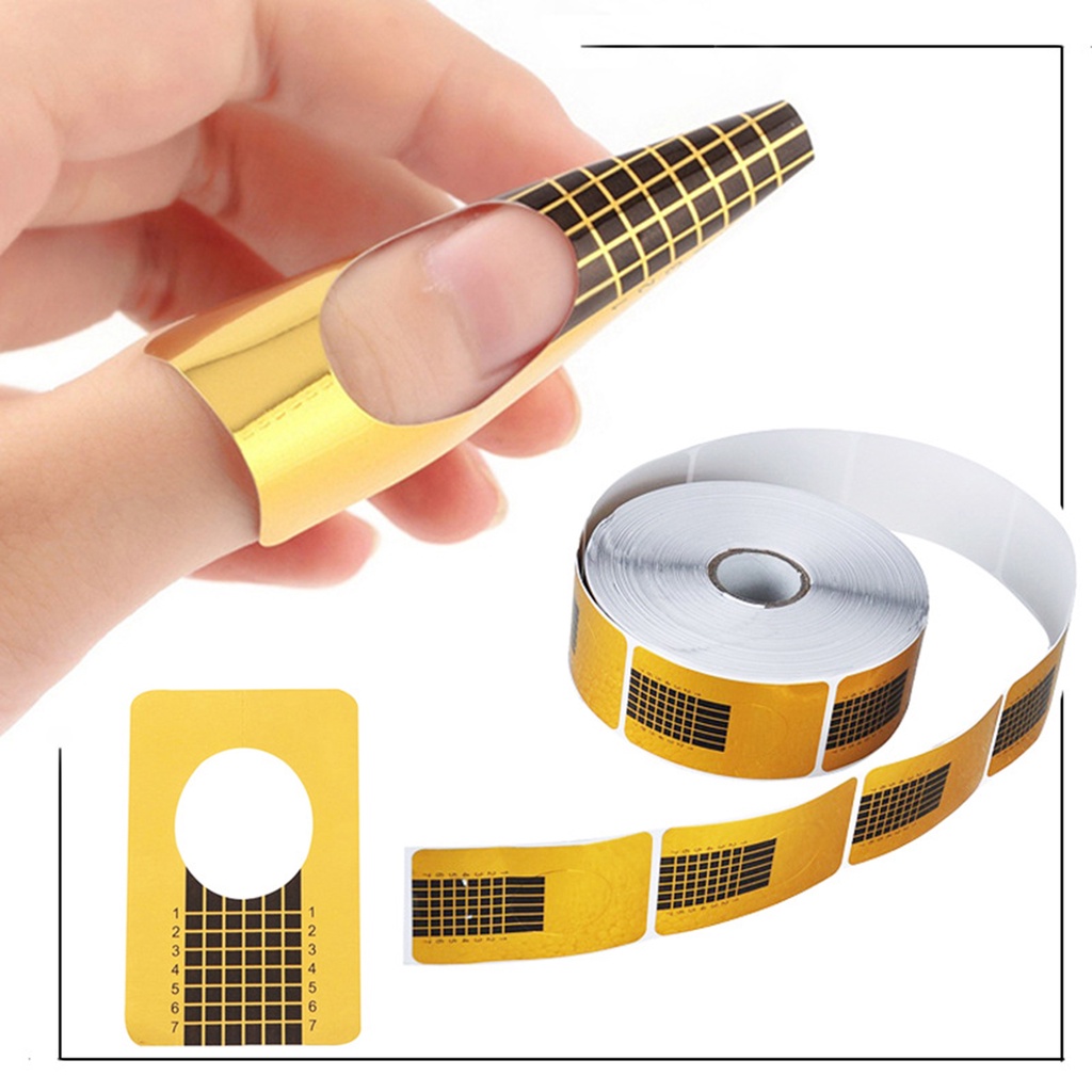 Set 100 Miếng Dán Acrylic Tự Dính Chăm Sóc Móng Tay Có Thể Gập Lại